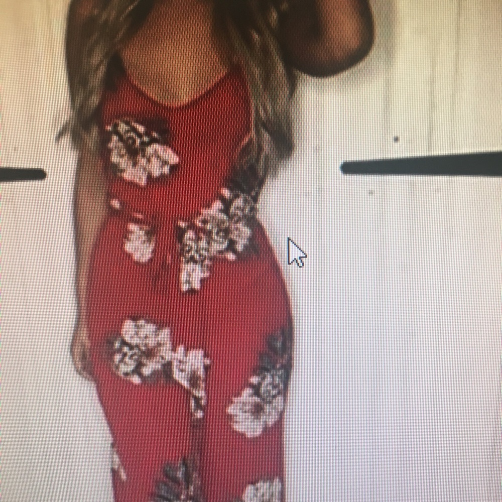 NEW RED ROMPER  SIZE XL BUT FITS  FOR LARGE  RUN